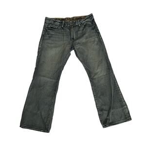 Express Mens Size 34 x 27 Vintage Slim Low Rise Bootcut Rocco Hemmed Denim Jeans